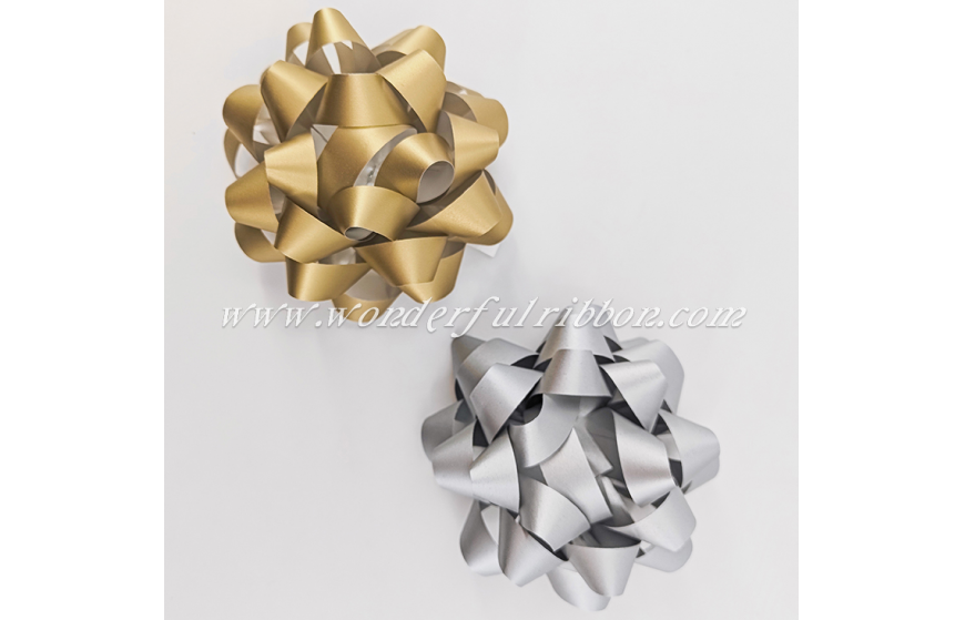 Lazo Estrella con Ribbon de Oro/Plata Mate